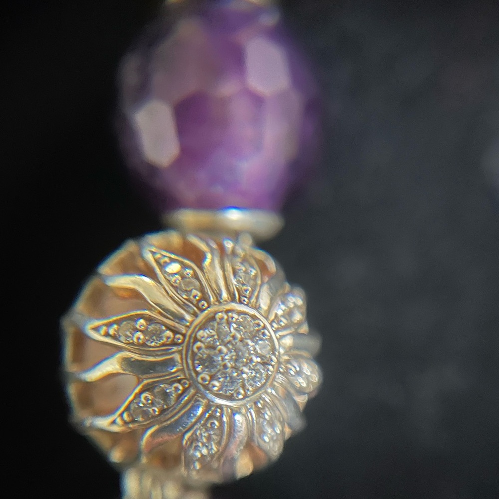Thomas Sabo Sterling Silver Amethyst and wolf charm- & pink zircon - Picture 11 of 17